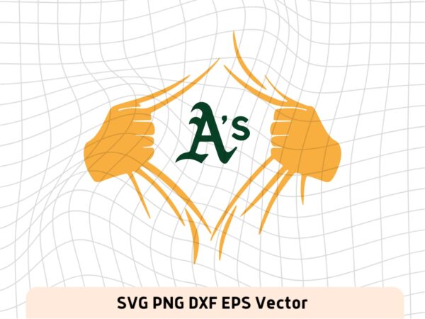 Oakland A's Superman Rip PNG, MLB Cut Files SVG