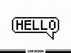 Pixel Hello Speech Bubble Clipart