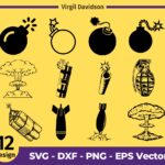 SVG Bomb, Bomb Clipart Bundle, Bomb Clipart, Bomb Cut Files, Bomb Silhouette