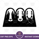 Spirited Away No-Face Monkeys Halloween Clipart Vector EPS