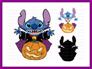 Stitch Halloween SVG stitch witch, Pumpkin Horror PNG