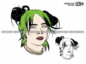 billie eilish vector art, svg, png eps