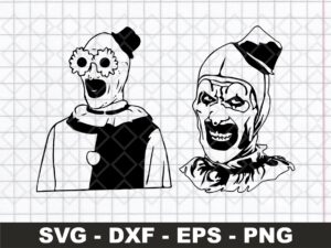 halloween svg art the clown black outline line art