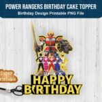 power rangers birthday cake topper printable file