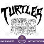 turtles mutant mayhem line art svg vector, mutan mayhem logo fun art