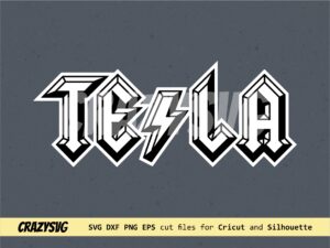 ACDC Tesla Logo Fun SVG Vector