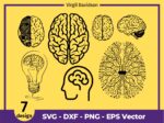 Brain SVG Clipart for Cricut & Silhouette - Digital Design Files (SVG, DXF, PNG, EPS)