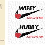 Couple Shirt Design Wifey Hubby Nike Version SVG EFS PNG