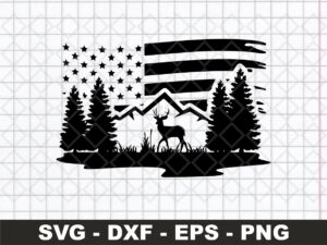 Deer SVG, Mountain svg, Hunting Clipart for Jeep Decal Projects