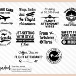 Flight Attendant SVG Bundle, Cricut, Shirt Design