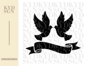 Kissing Doves SVG Couple Wedding SVG