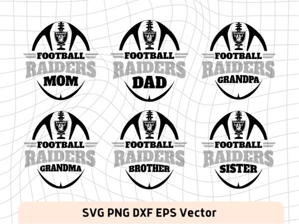 Las Vegas Raiders Family T-Shirt Design, Raiders Football Dad Mom and more (SVG, PNG, EPS)