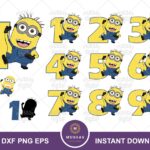 Minions Birthday Numbers Svg Cricut Minions Numbers PNG Baby Shirt