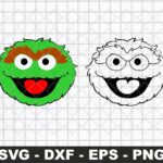 Oscar the Grouch Face SVG Layered, Oscar Sesame Street Vector