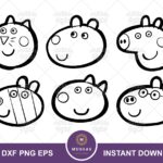 Peppa Face and her many friends svg