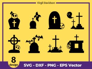 Tombstone rip svg, Halloween vector illustration design