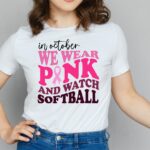 in October we wear pink and watch Softball SVG