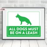 All Dogs Must Be on a Leash Sign Printable, PNG, EPS