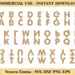 Alphabet Key Fob Template SVG