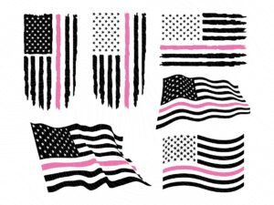 American Flag Breast Cancer Awareness