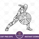 Avengers Captain America Outline Printable, SVG, Coloring Page PNG