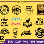 Beer pong Designs College Beer SVG cricut