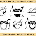 Drum Monogram Design SVG