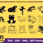 Frog Clipart, Frog Cut Files Cricut, Frog Silhouette, Frog DXF