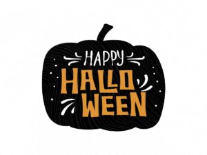 Happy Halloween on a pumpkin svg