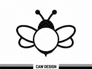 Honey Bee SVG, Round Frame Bumblebee Clipart, Monogram