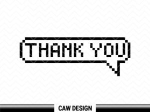 Say Thank You Clipart, Thank You Pixel Design Speech Bubble SVG