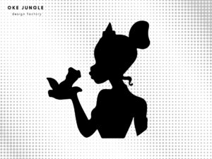 Tiana Princess and Frog Silhouette SVG