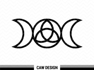 Triple Moon Goddess Triquetra Symbol SVG Clipart