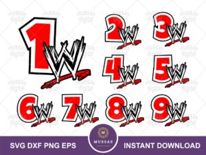 wwe birthday shirt design, svg, png, number wwe