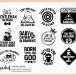 Baby On Board SVG Bundle, Funny Car Sticker Cricut Files