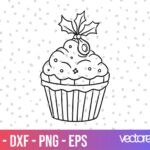 Christmas muffin outline svg