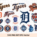 Detroit Tigers SVG Cut Files Bundle, MLB Logo Vector Tigers PNG