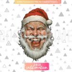 Funny Santa Claus PNG, Christmas Watercolor Image