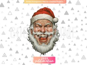 Funny Santa Claus PNG, Christmas Watercolor Image