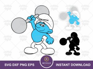 Hefty Smurf SVG Layered