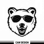 Polar Bear with black sunglasses vector, bear svg