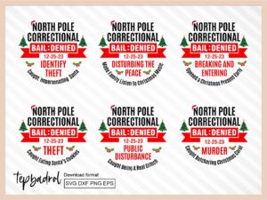 north pole correctional svg bundle