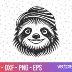 sloth face svg clipart