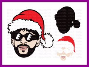 Bad Bunny Christmas SVG Layered