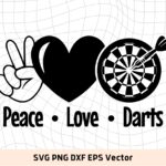 Darts Peace love darts svg