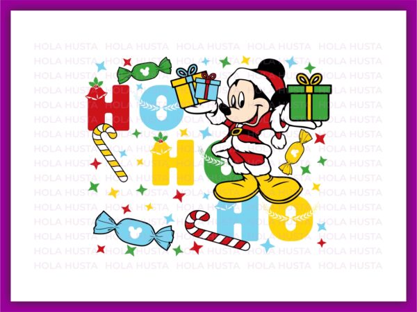 Ho Ho Ho Mouse SVG, PNG Gifts Mickey Mouse Santa Claus