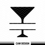 Martini Glass Split Name Frame SVG