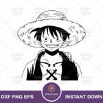 Monkey D Luffy One Piece Cut Files SVG EPS PNG Vector