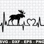 Moose Elk Heartbeat Lifeline SVG Cricut