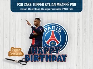 PSG Cake Topper Kylian Mbappé PNG